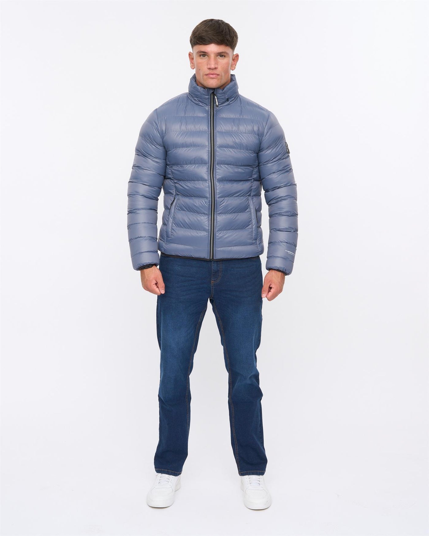 Mens Shemmy Two Quilted Jacket Denim Blue