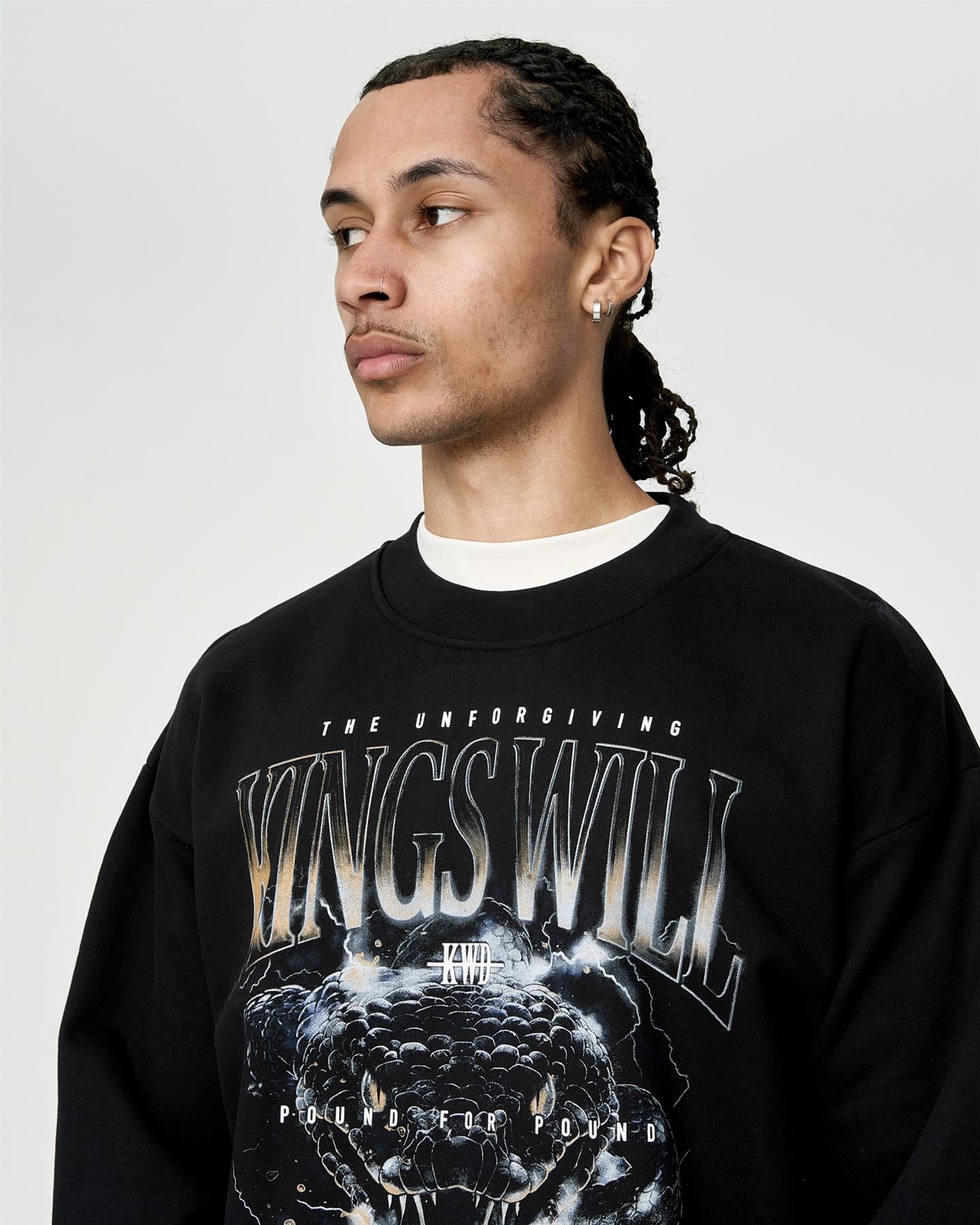 Mens Studio Snake Eyes Crew Sweat Black
