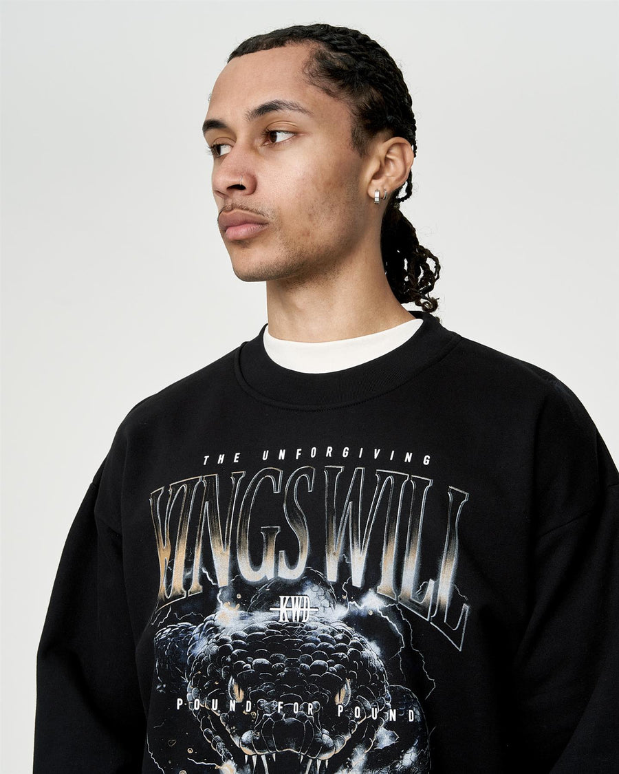 Mens Studio Snake Eyes Crew Sweat Black