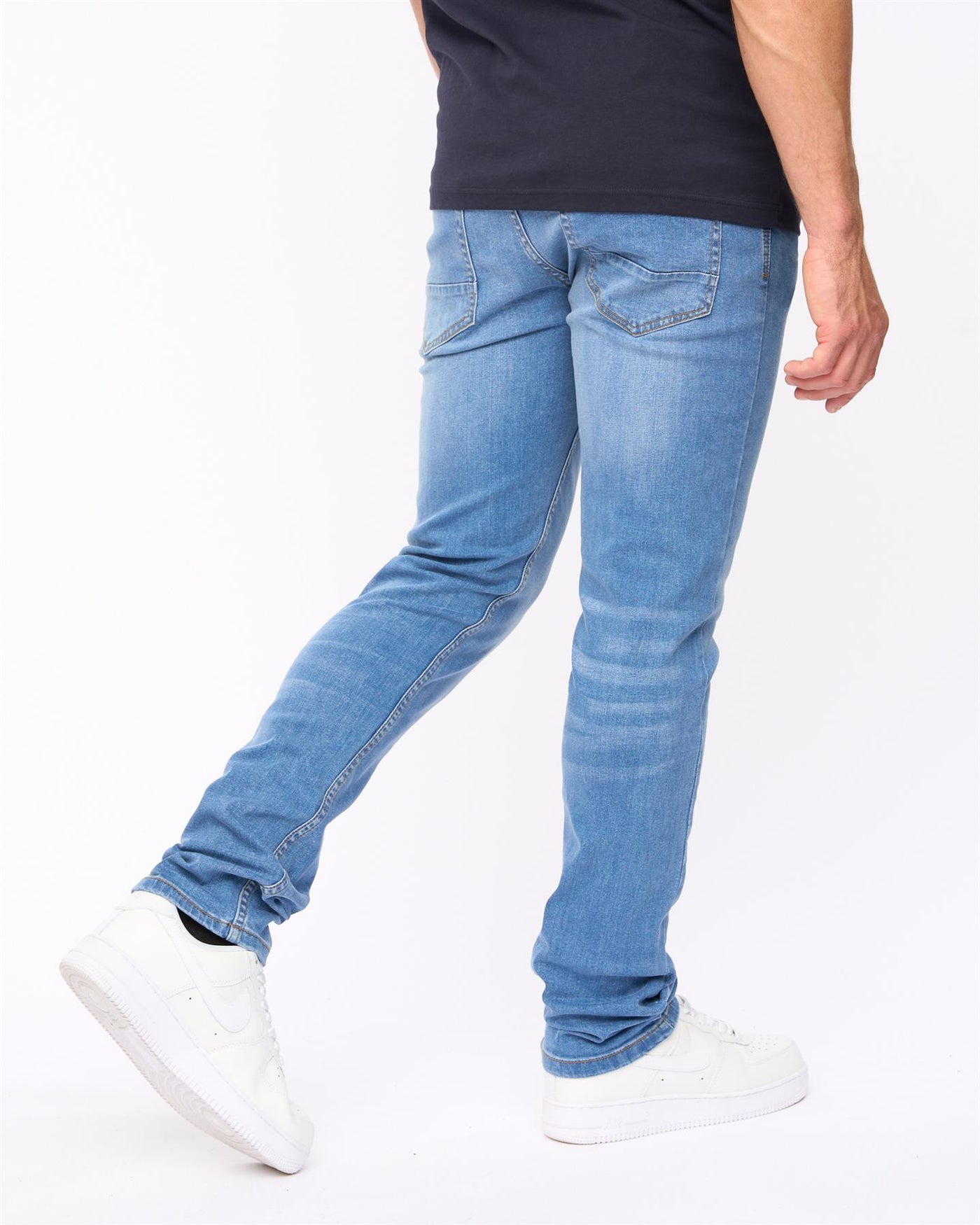 Crosshatch Mens Malcolm Slim Fit Jeans Light Wash