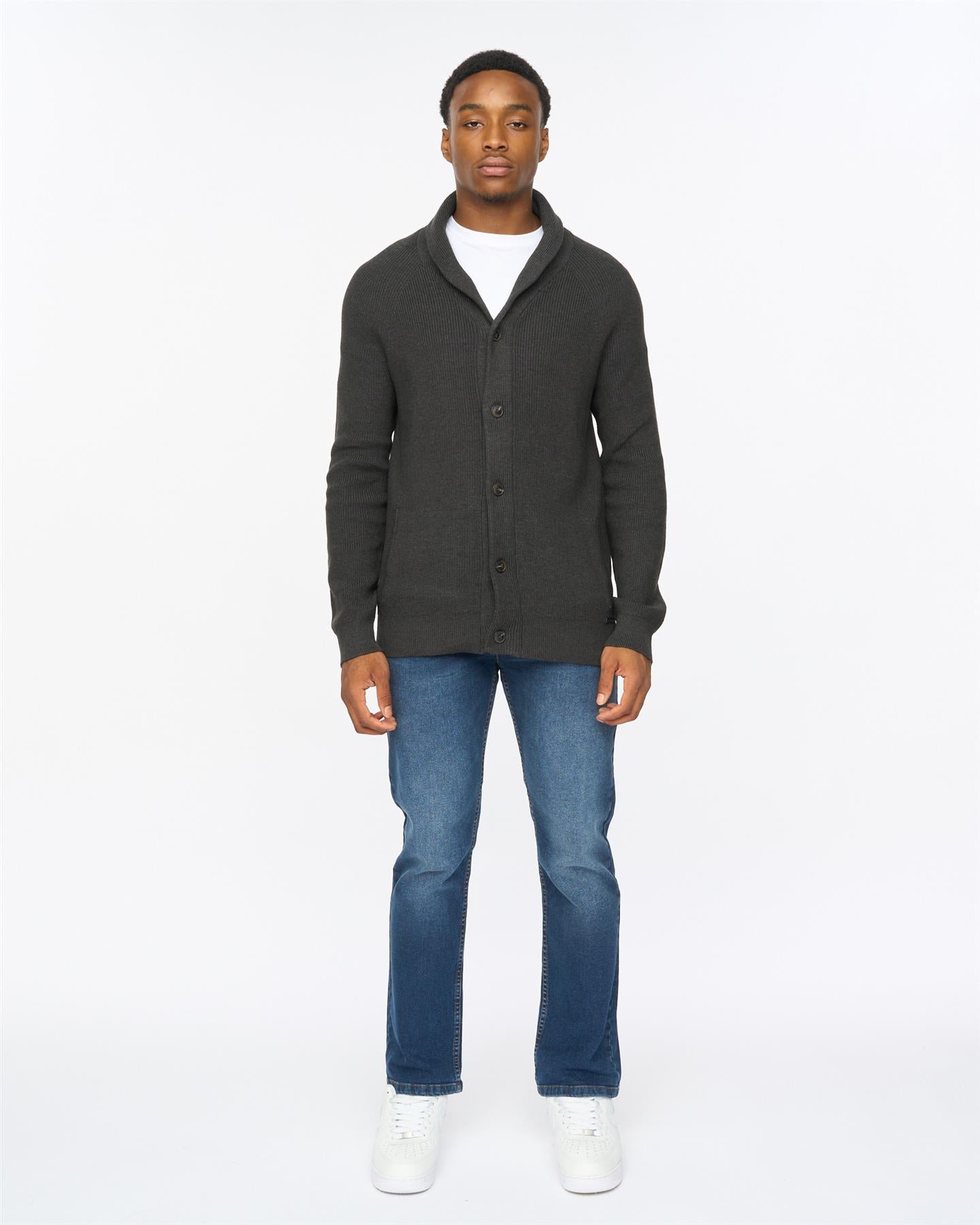 Mens Venosa Shawl Cardigan Charcoal