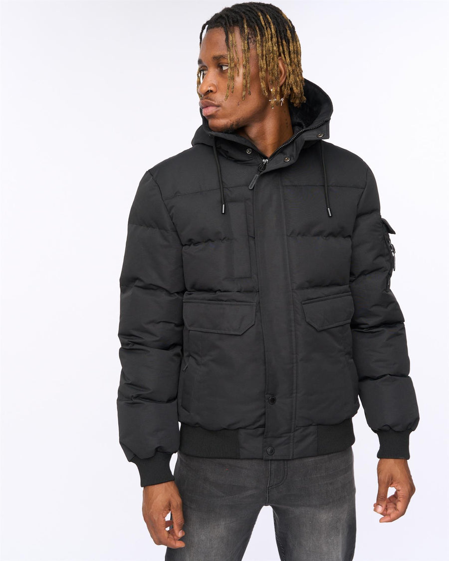 Mens Wakaday Bomber Jacket Black