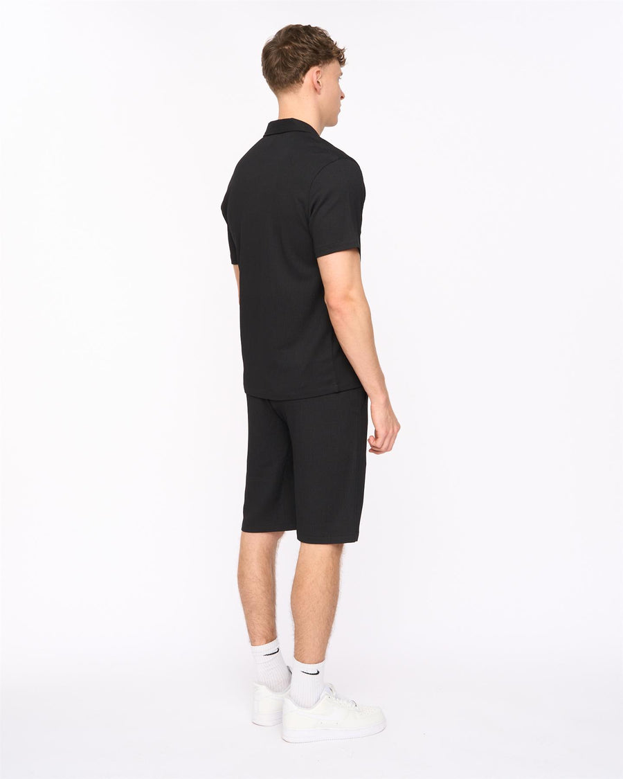 Mens Hingham Shirt & Shorts Set Black
