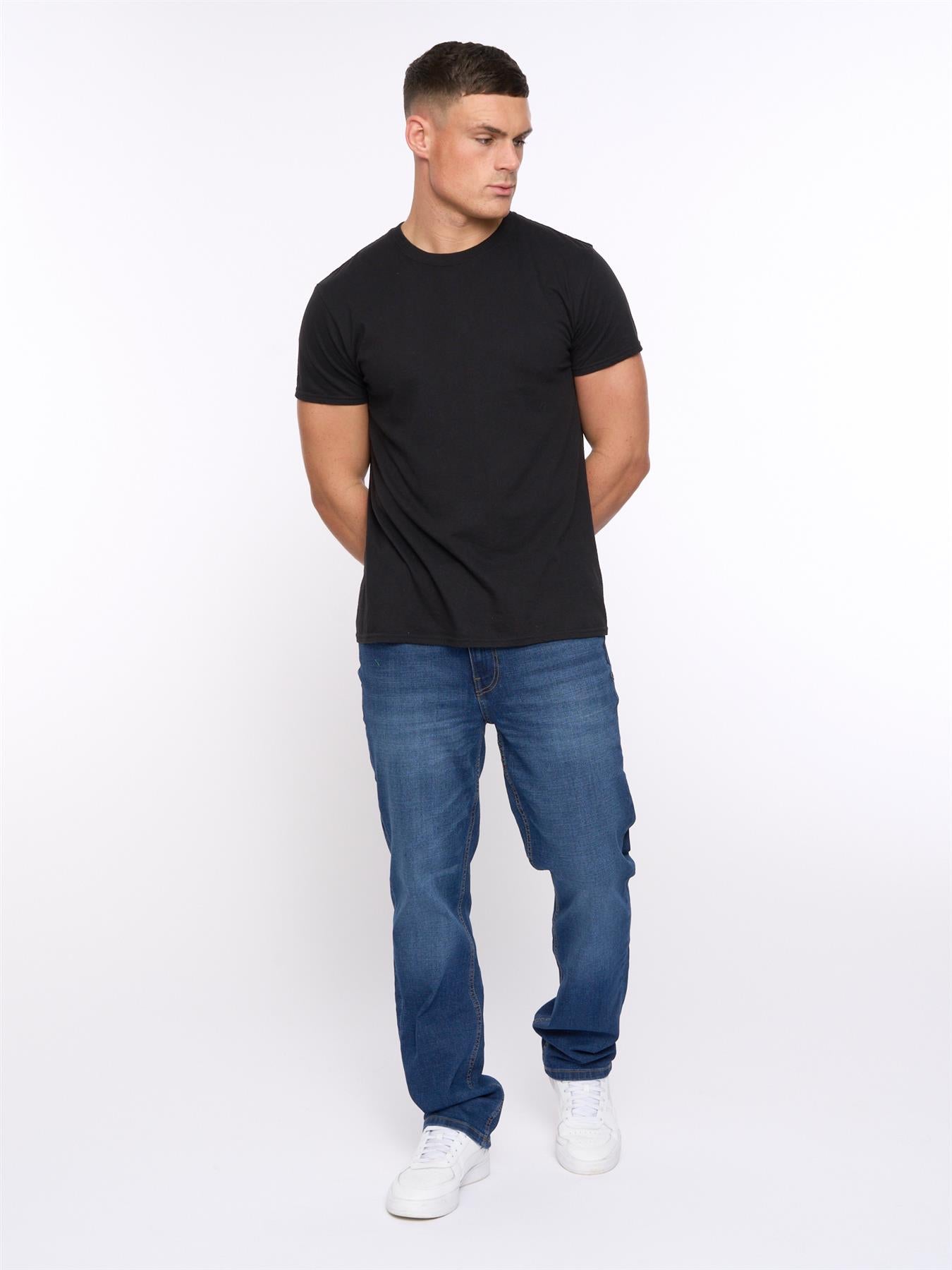 Mens Nezzy Straight Leg Jeans Stone Wash