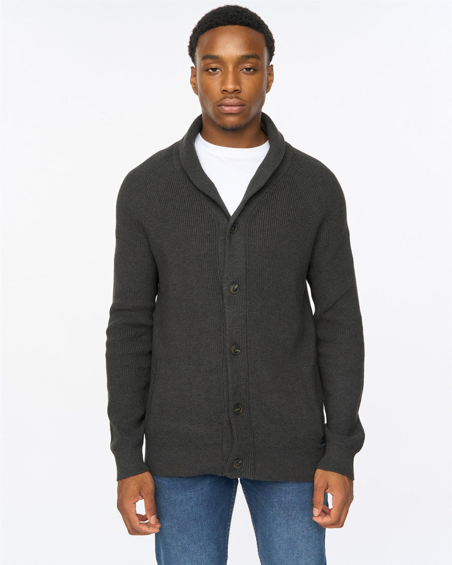 Mens Venosa Shawl Cardigan Charcoal
