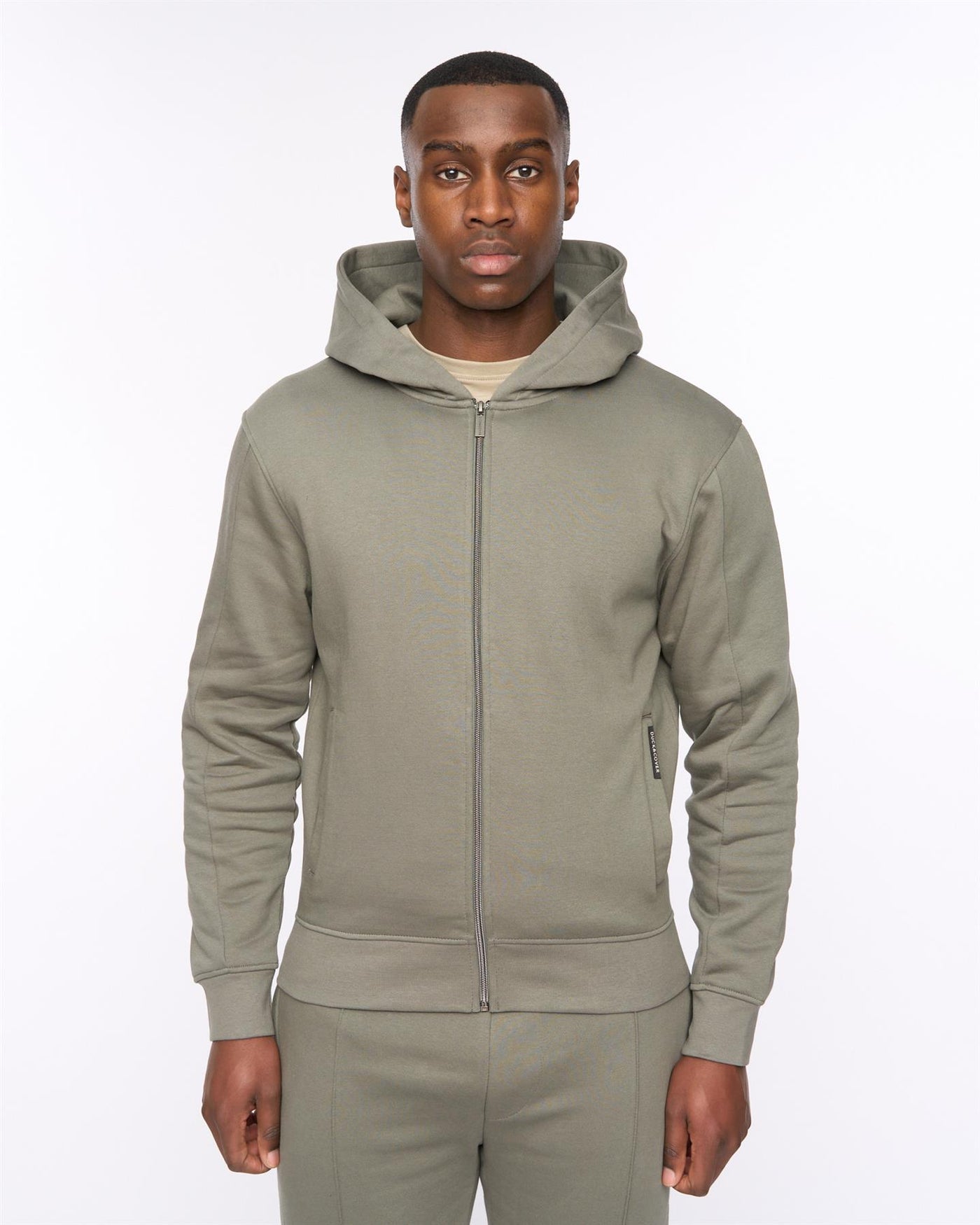 Mens Chemtars Zip Thru Hoodie & Joggers Set Green Slate