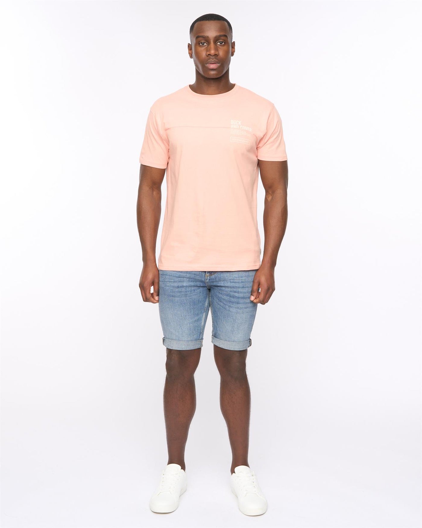 Mens Seamtext T-Shirt Coral