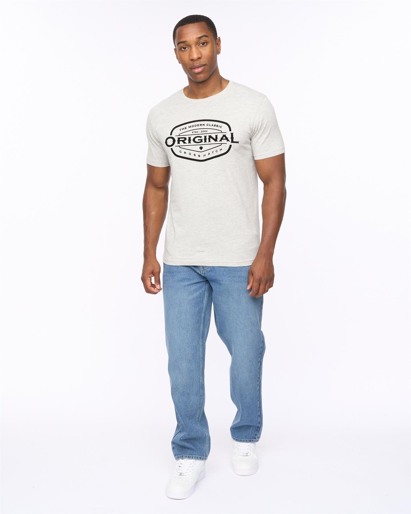 Mens Traptons T-Shirt Grey Marl