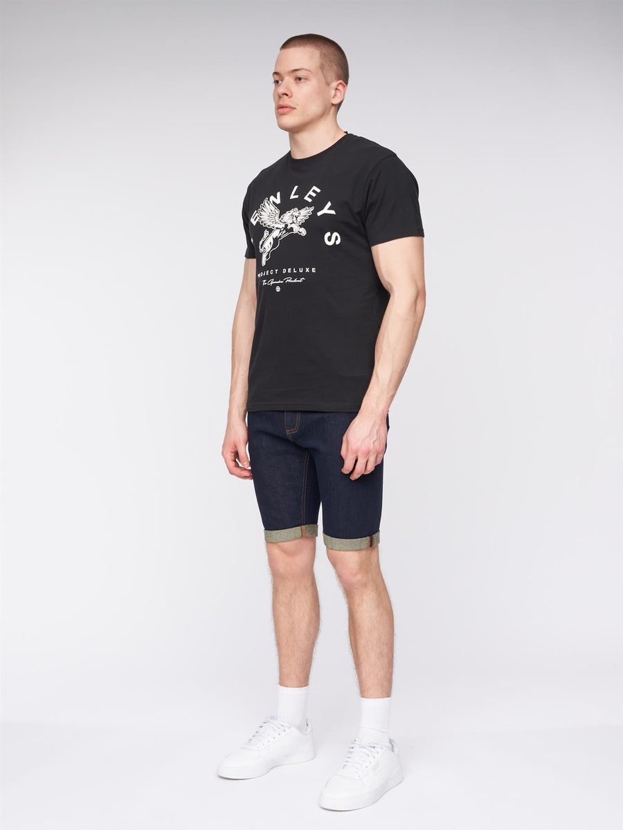 Mens Flex Denim Shorts Raw