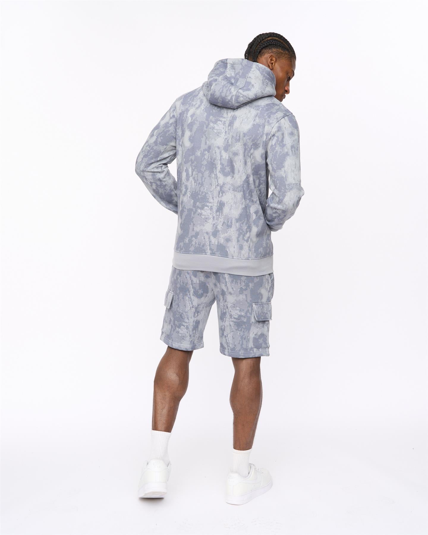 Mens Bardon Camo Hoodie Steel Blue