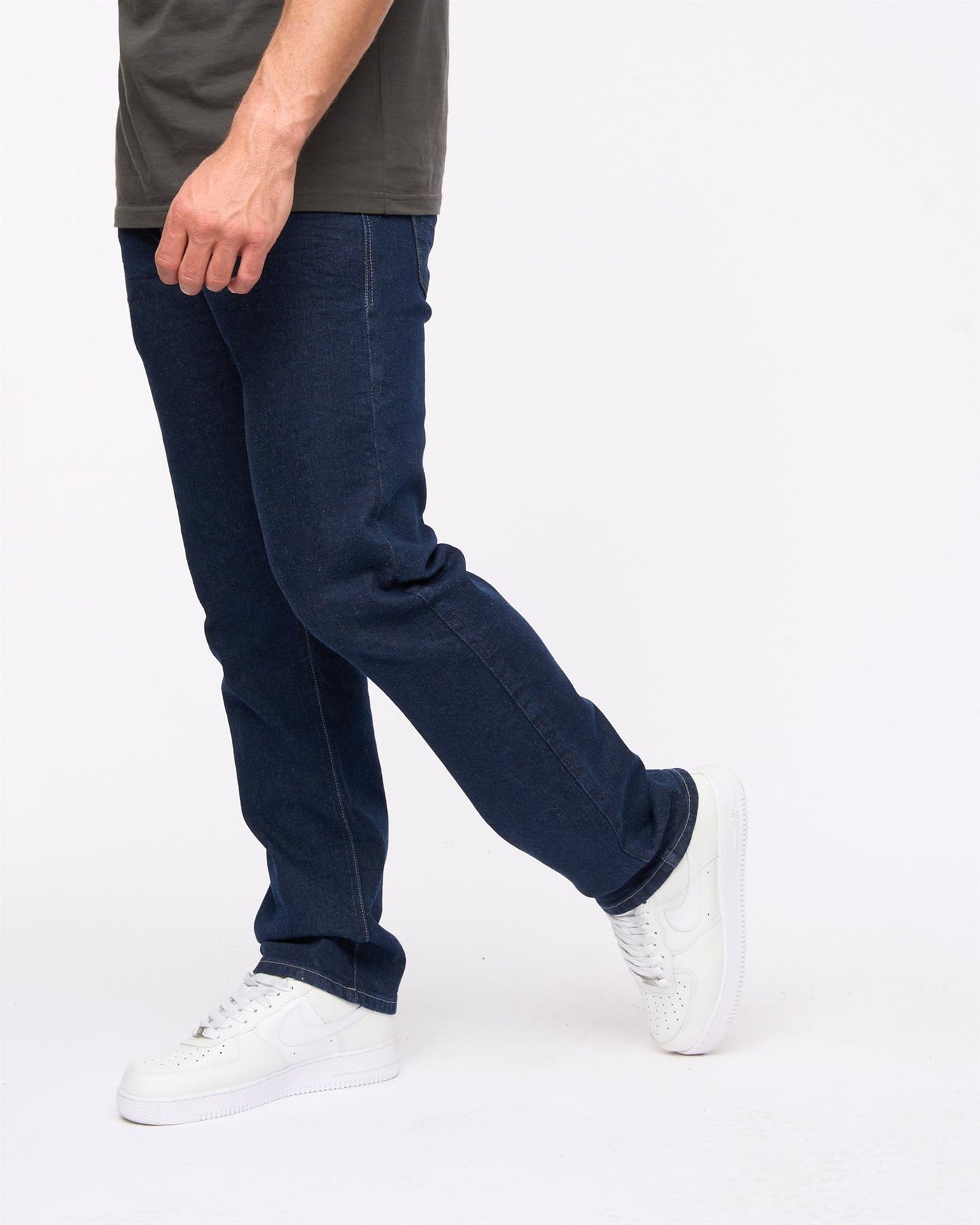 Crosshatch Mens Cadman Straight Jeans Raw Wash