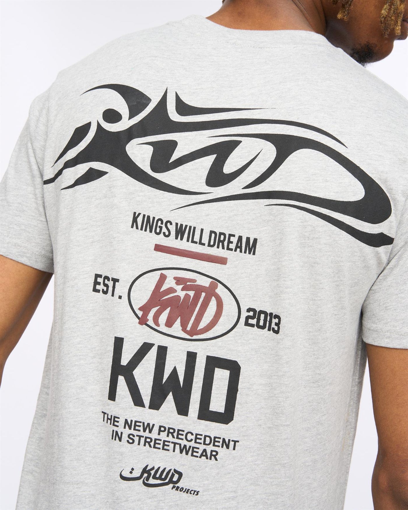 Mens Tattooed T-Shirt Grey Marl