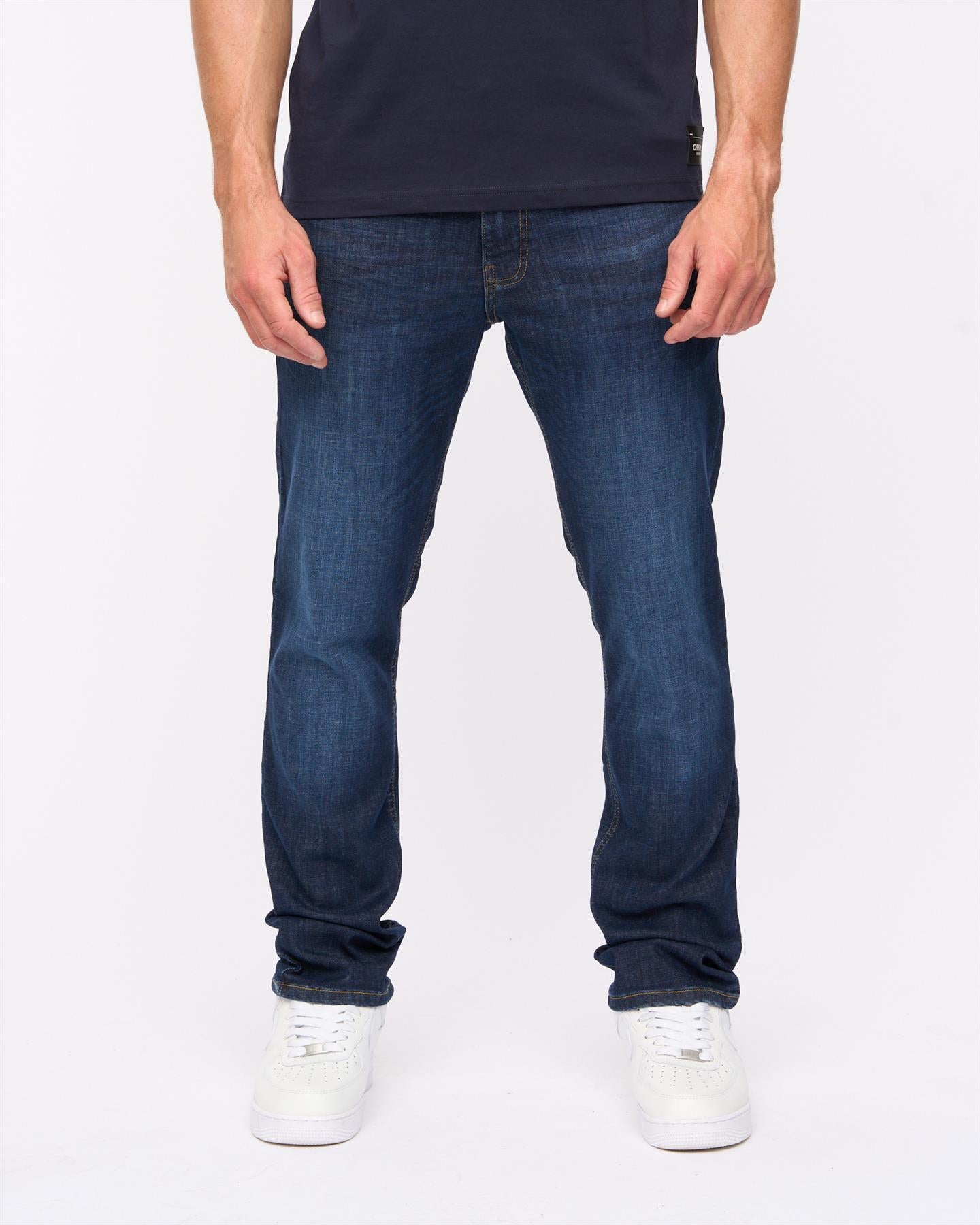 Mens Chas Straight Fit Jeans Dark Wash