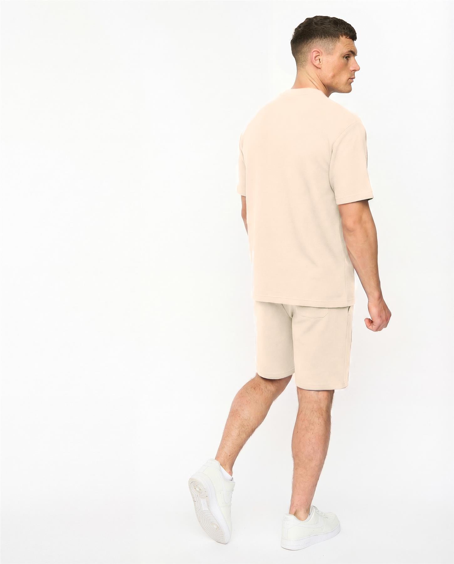 Mens Hartlay T-Shirt & Shorts Set Neutral