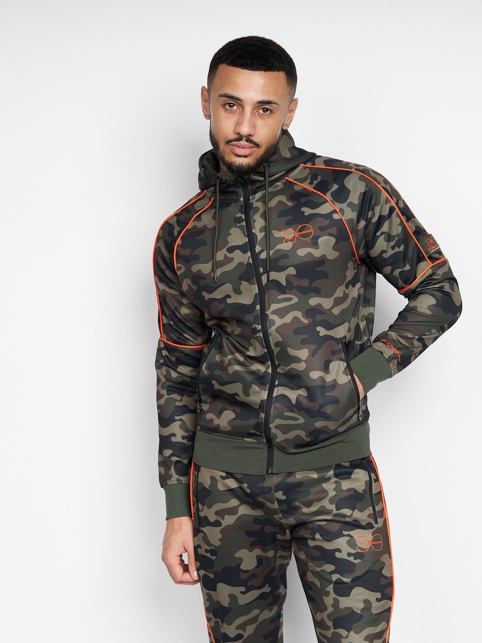 Mens Brickcount Tracktop Green Camo