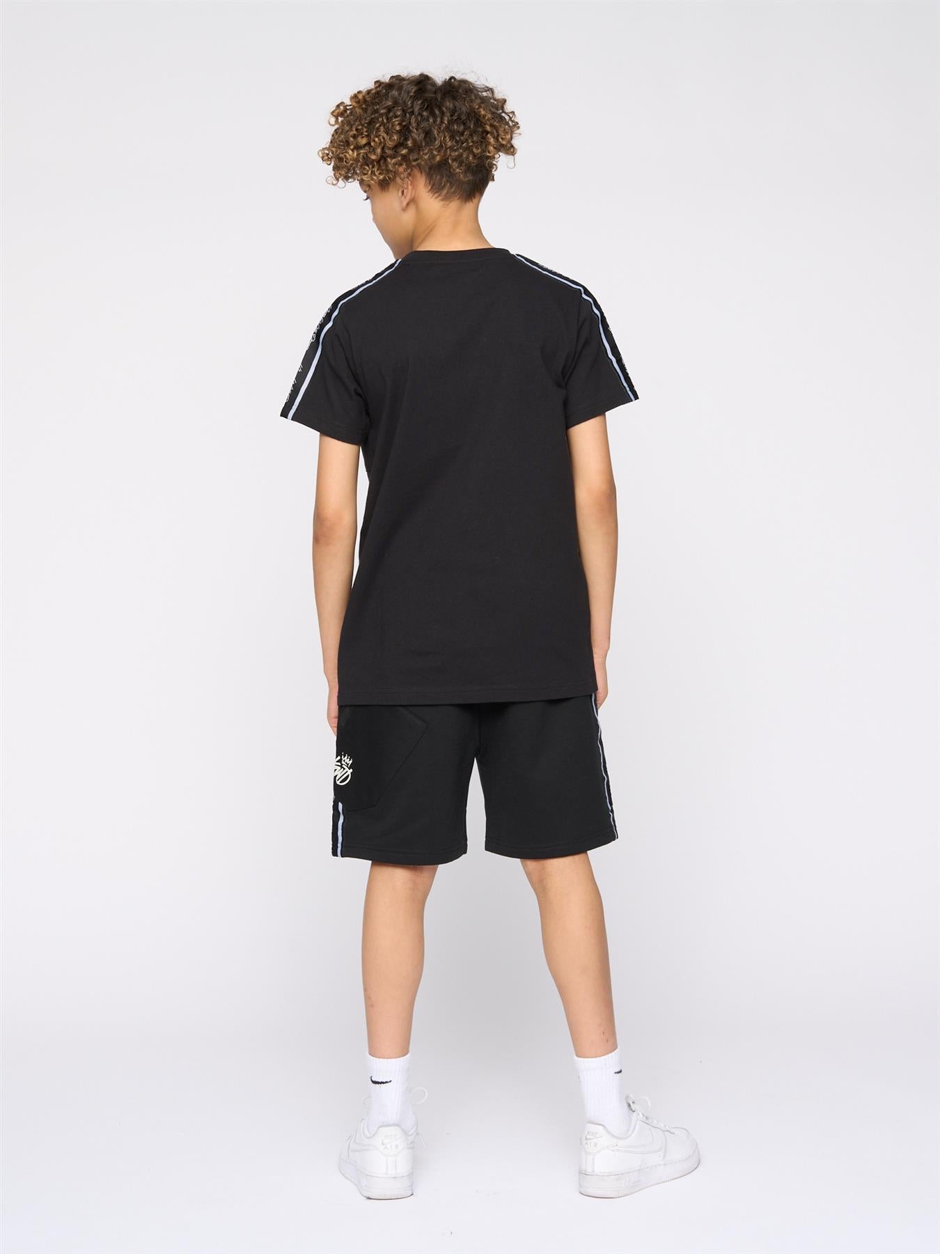 Kids Boys Techy Taped Cargo T-Shirt Black
