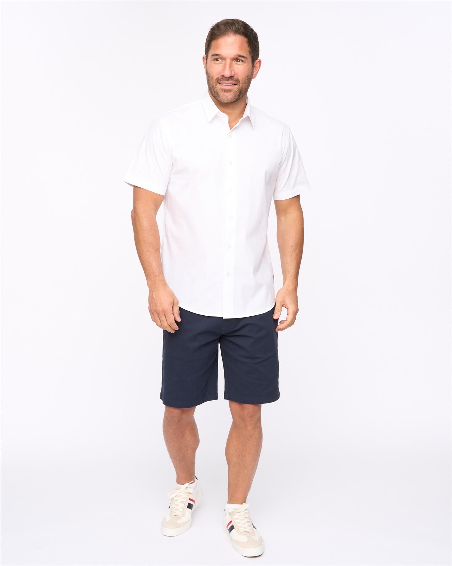 Mens Domesta Short Sleeve Shirt 2pk Navy/White