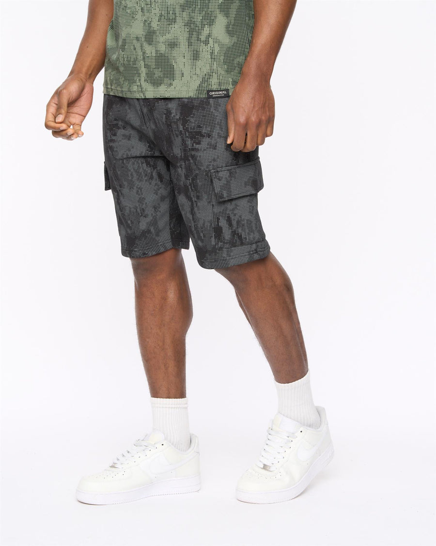 Mens Bardon Camo Cargo Shorts Black