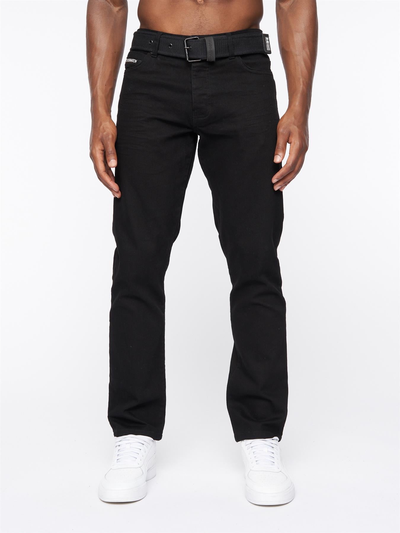 Princed Denim Jeans Solid Black