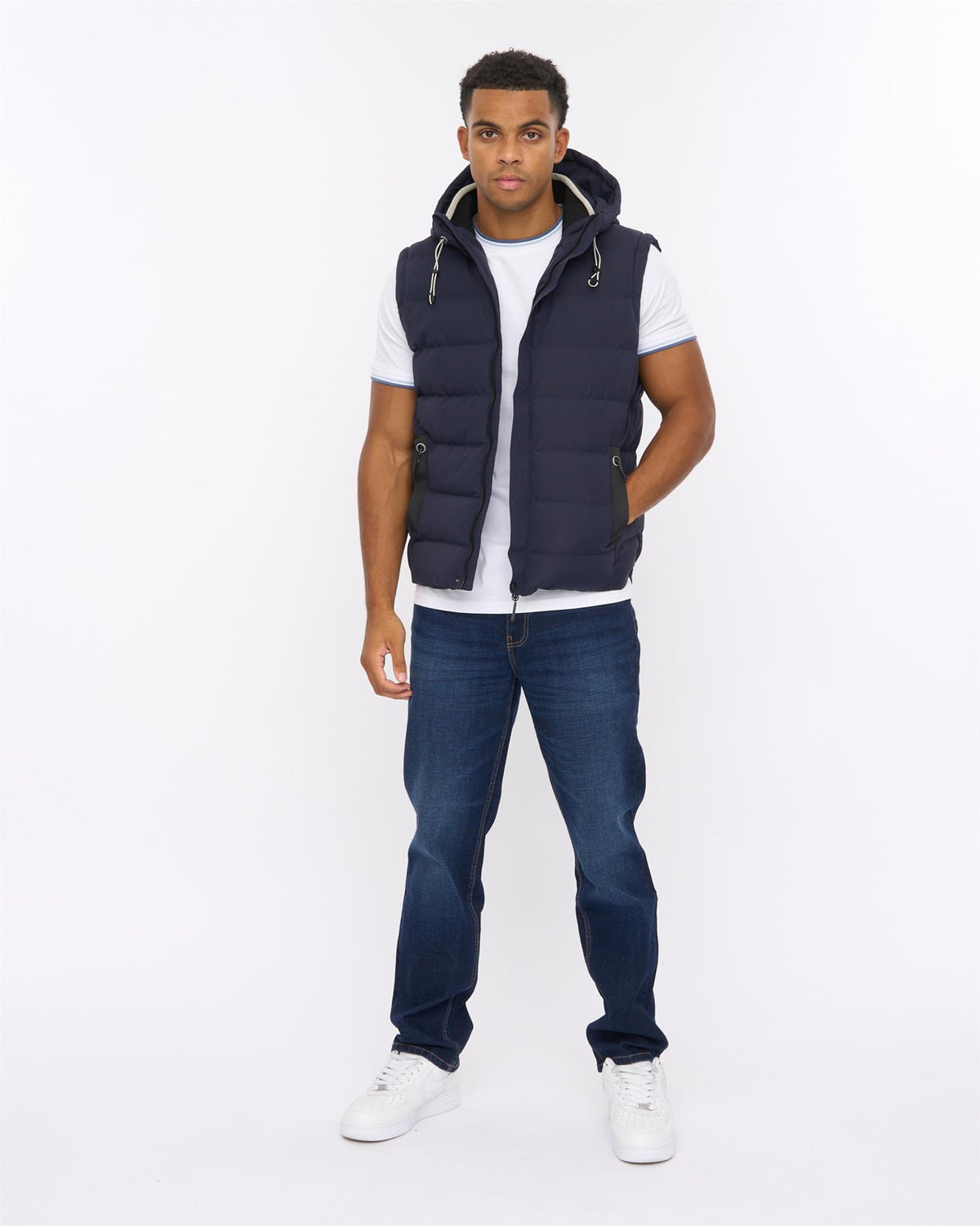Kampleys Embossed Gilet Navy Navy
