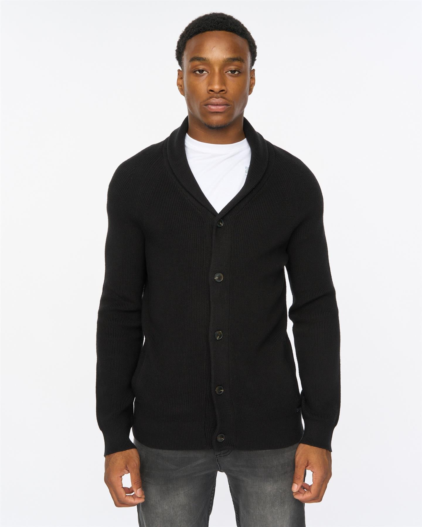 Mens Venosa Shawl Cardigan Black