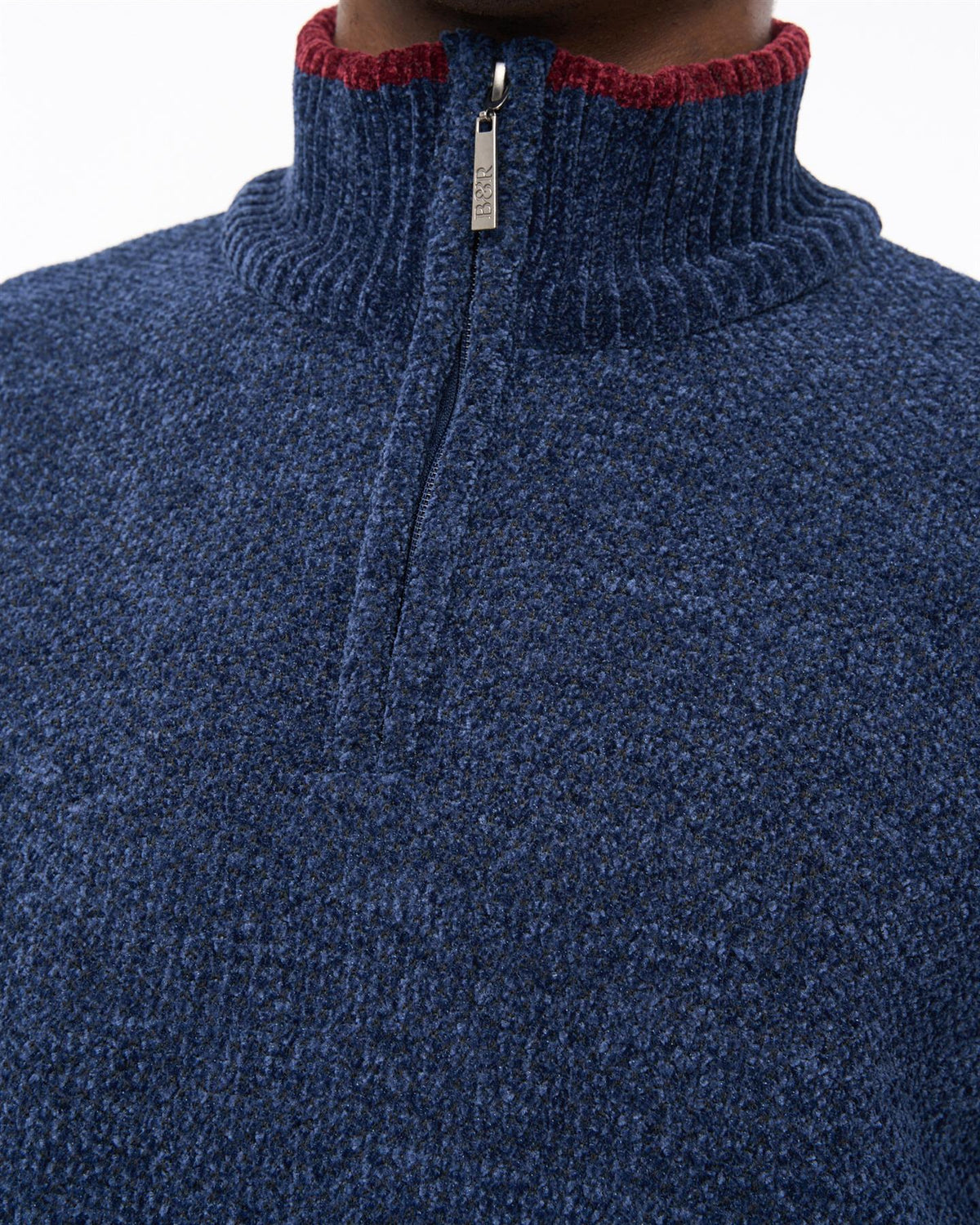 Hayton Funnel Neck 1/4 Zip Sweater Navy