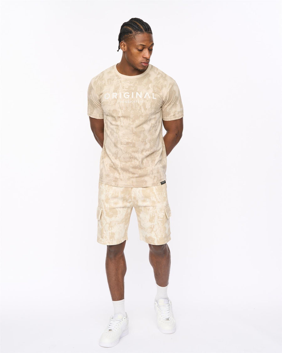 Mens Bardon Camo Cargo Shorts Neutral