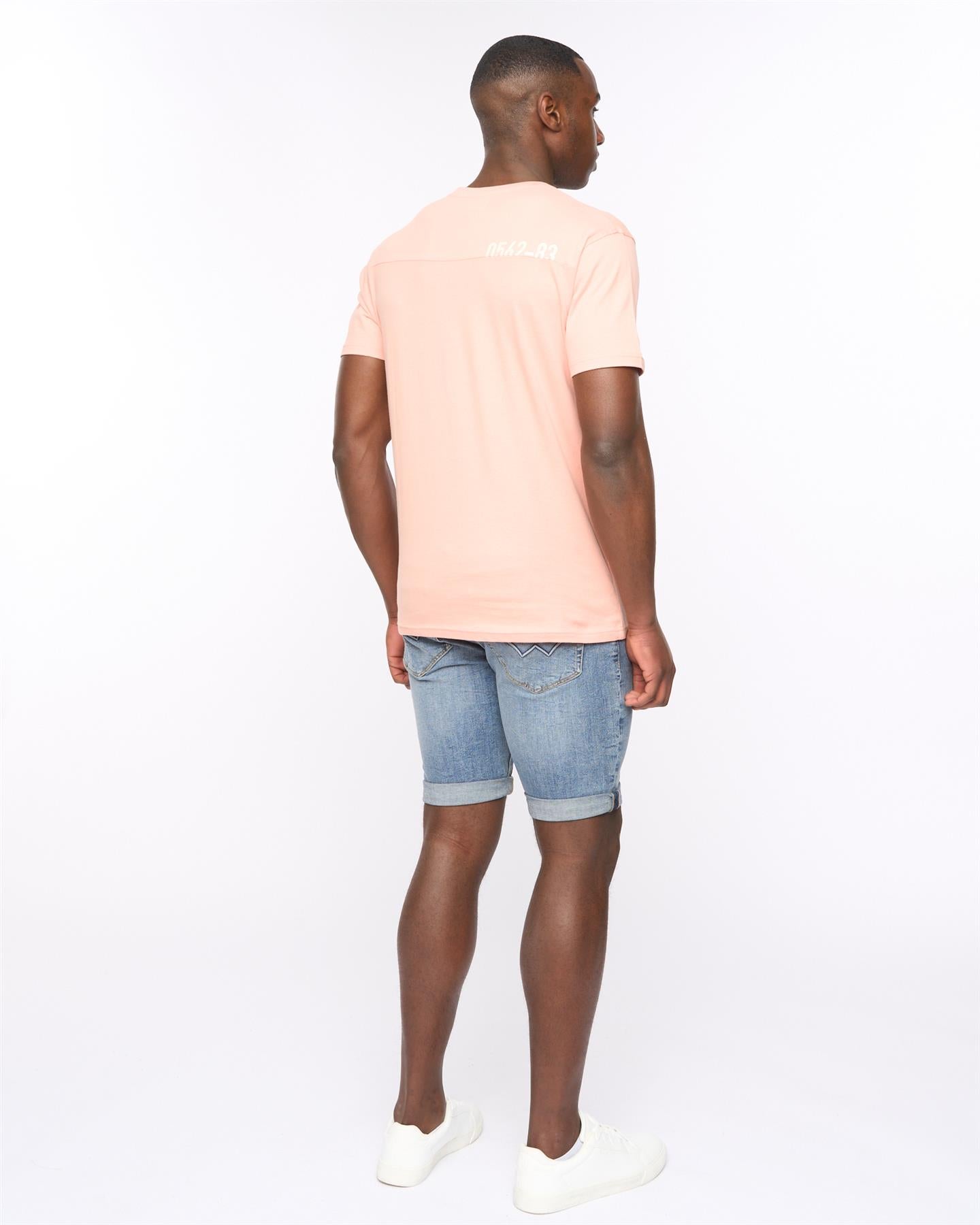 Mens Seamtext T-Shirt Coral
