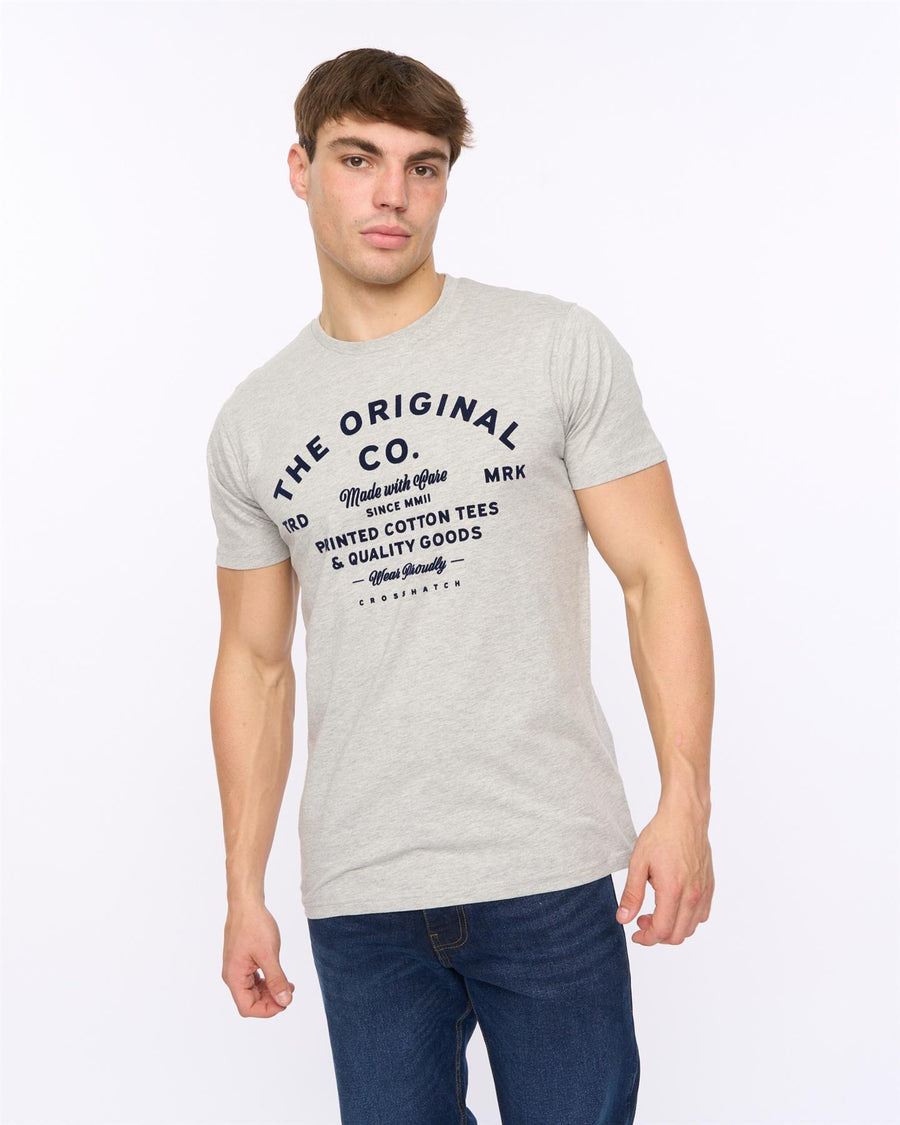 Mens Shoptown T-Shirt Grey Marl