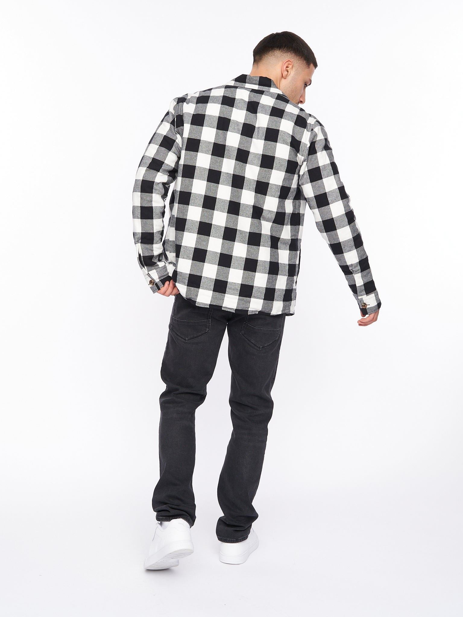 Demaro Check Lined Overshirt Black