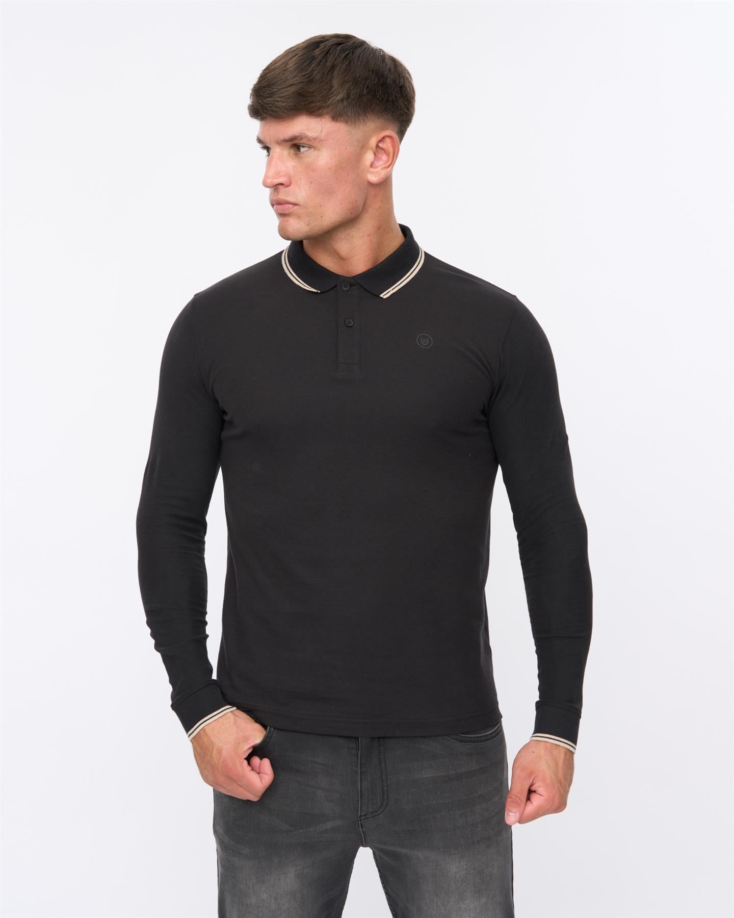 Mens Roxberry Long Sleeve Polo Black