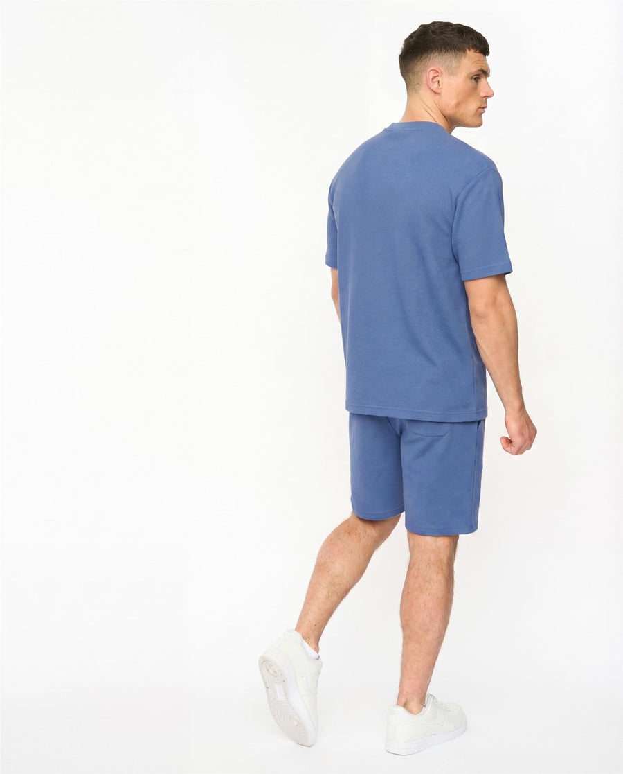 Mens Hartlay T-Shirt & Shorts Set Blue