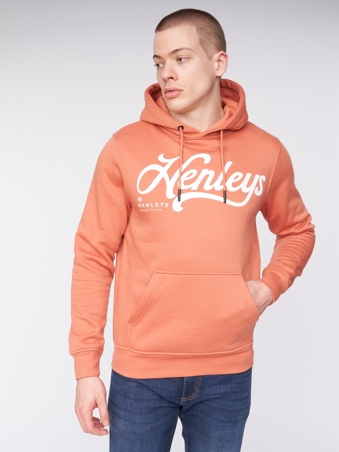 Mens Scripthen Hoodie Brick Red
