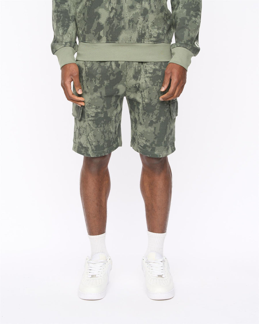 Mens Bardon Camo Cargo Shorts Olive