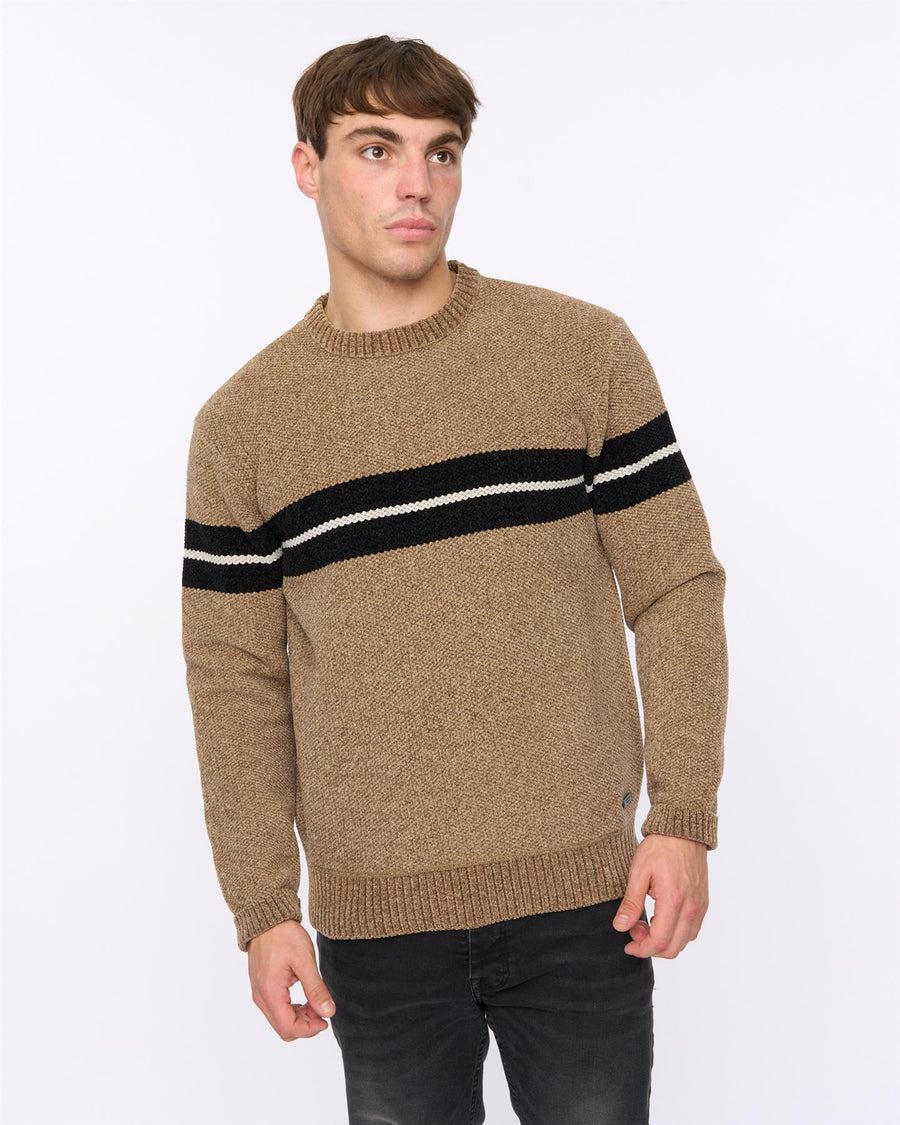 Mens Roundall Chenille Knit Taupe