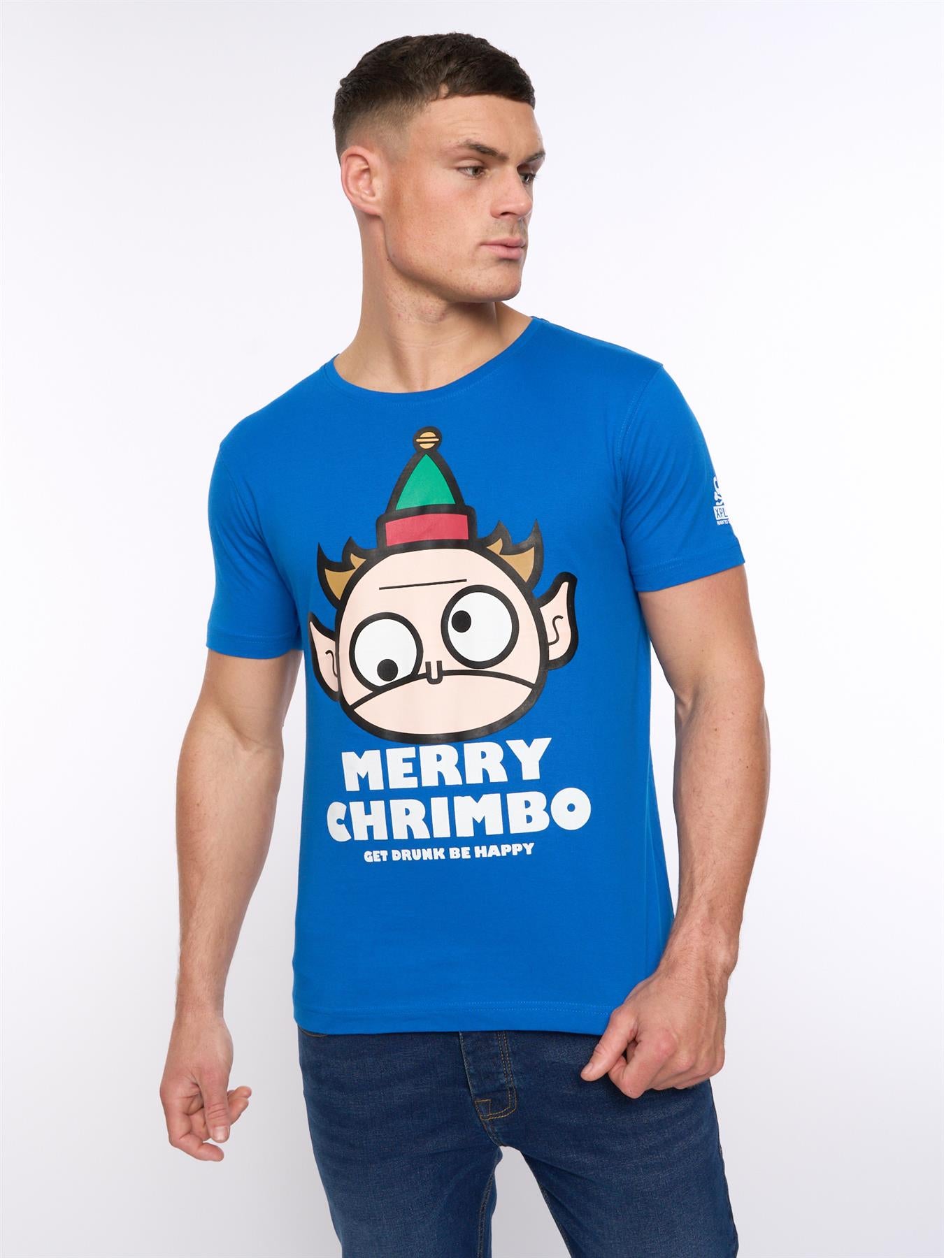 Mens Xplicit Drunk Elf T-Shirt Deep Azure