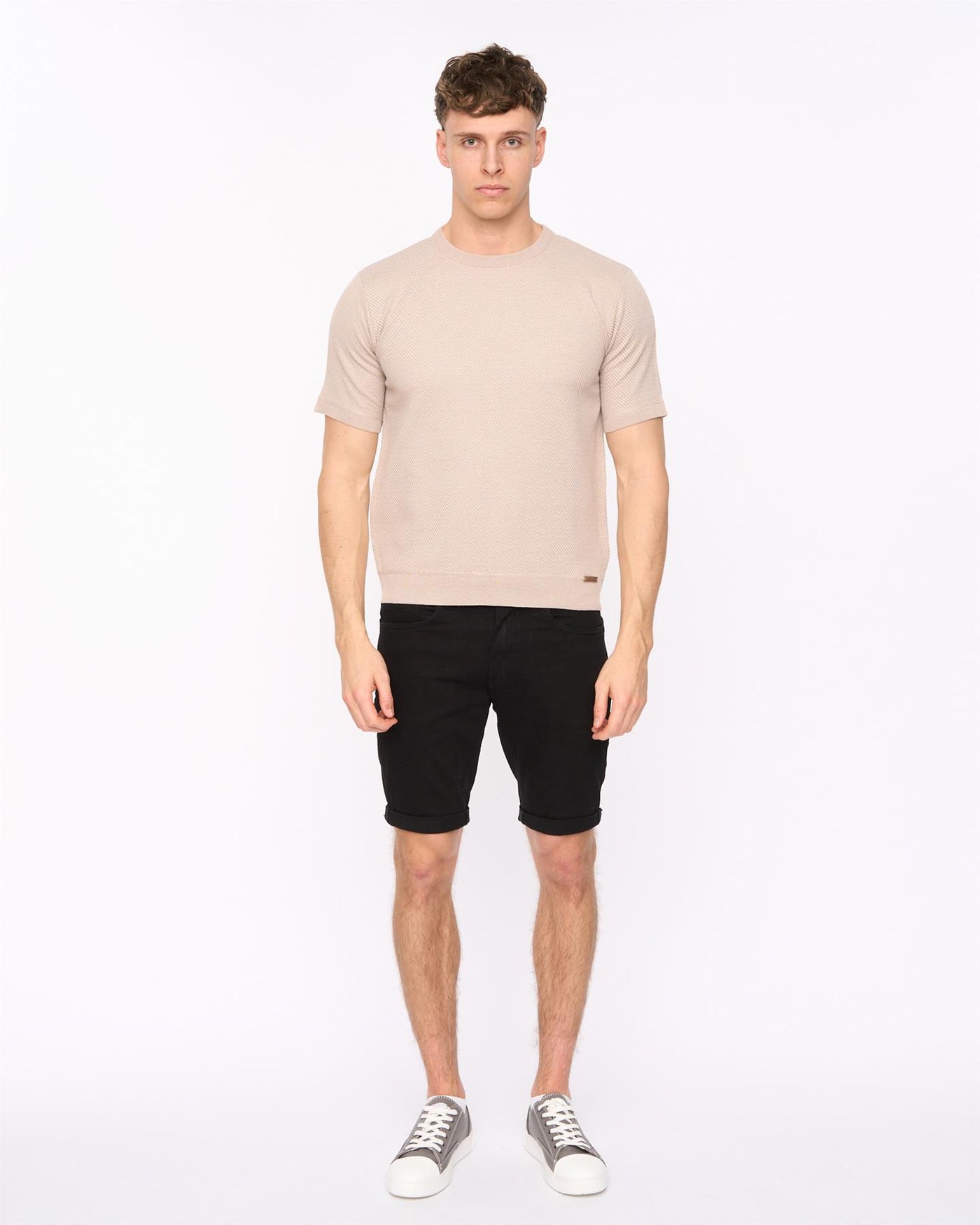 Mens Marvela Knit T-Shirt Stone