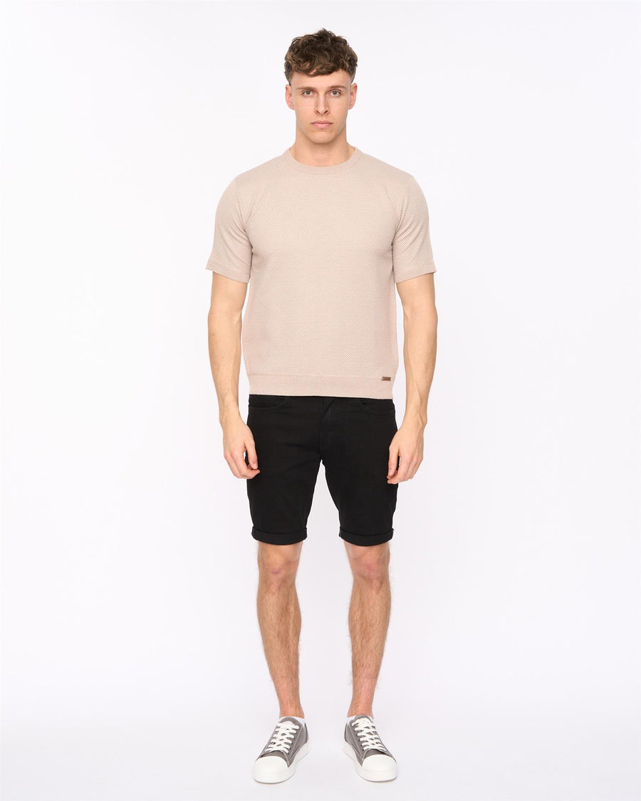 Mens Marvela Knit T-Shirt Stone