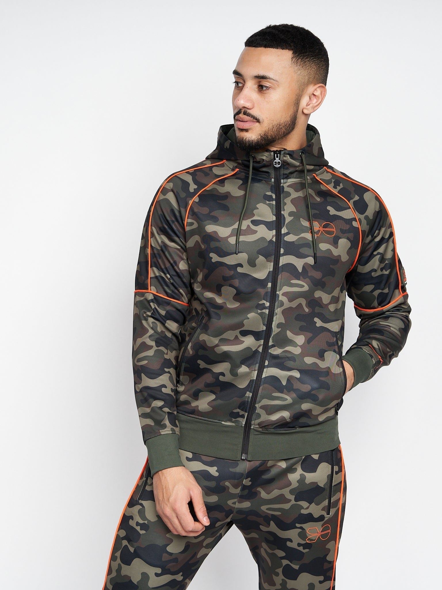 Mens Brickcount Tracktop Green Camo
