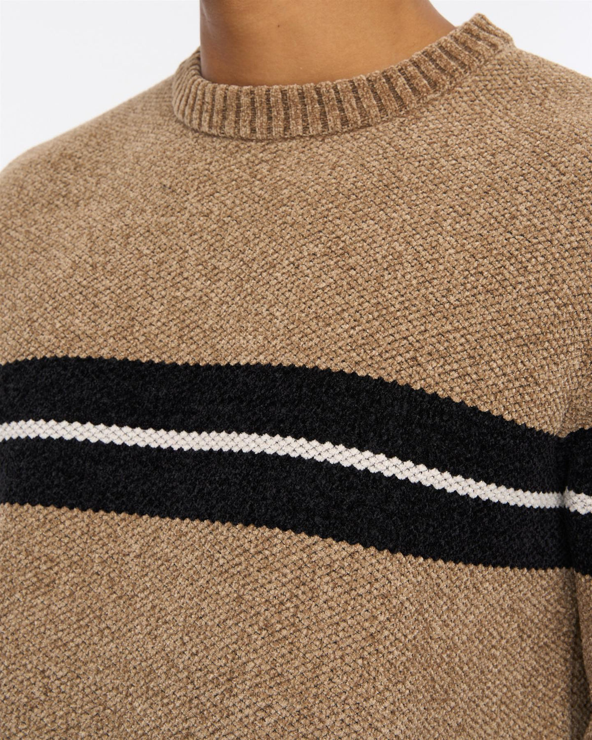 Mens Roundall Chenille Knit Taupe