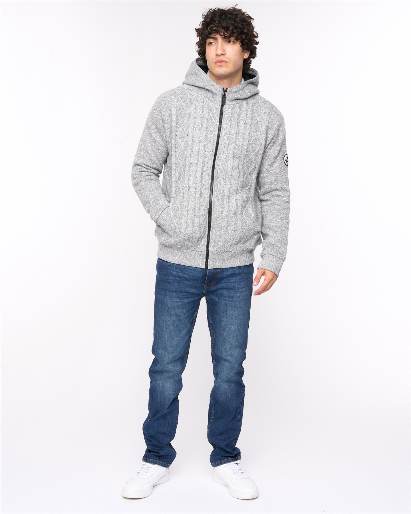 Mens Tonbridge Cardigan Light Grey Marl