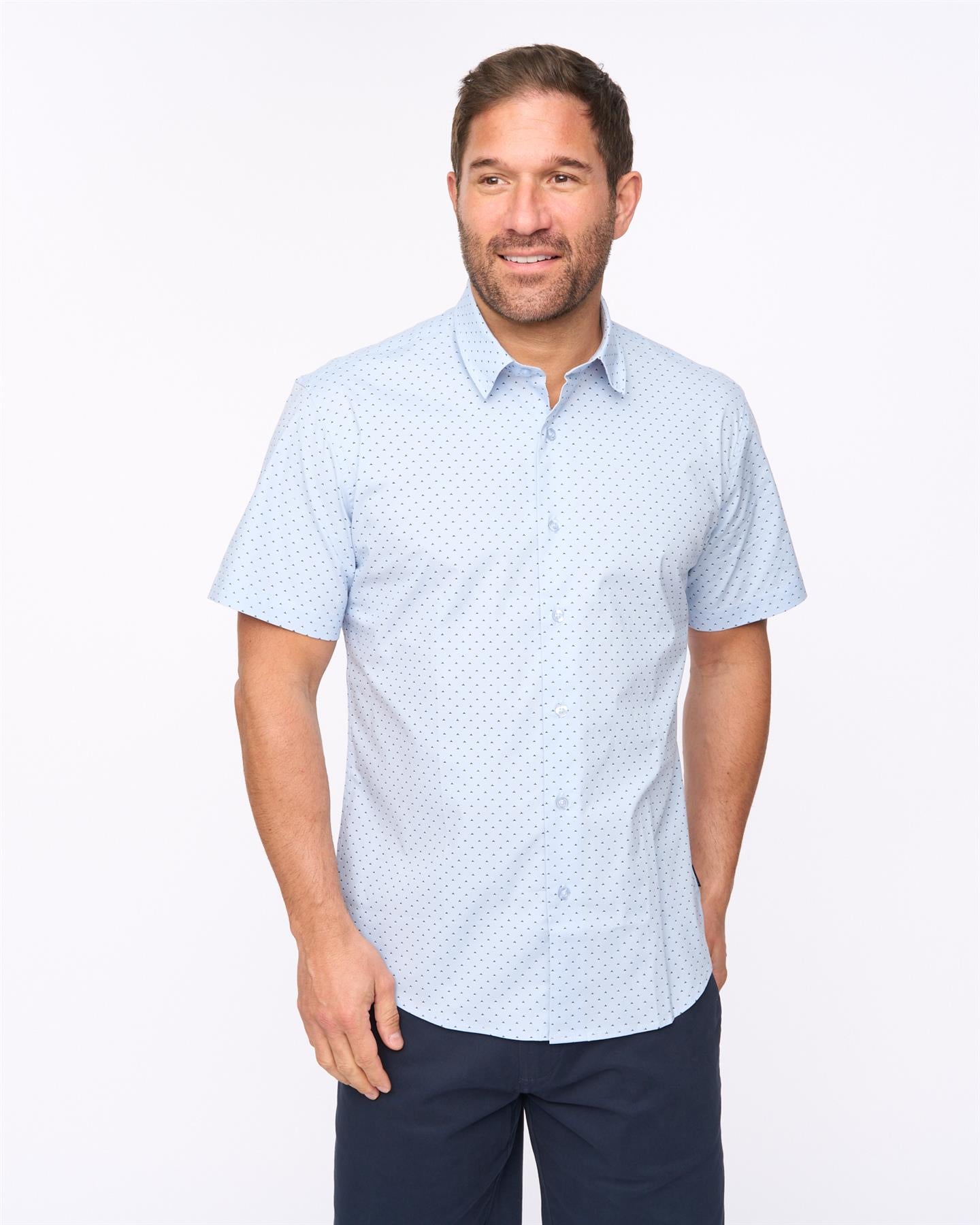 Mens Daymeson Short Sleeve Shirt 2pk Navy/Light Blue