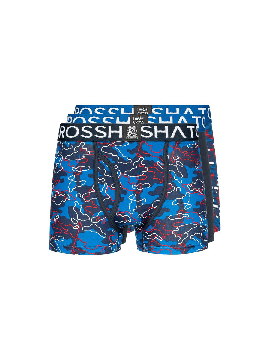 Mens Linamo OpenFly Boxers 3pk Classic Blue