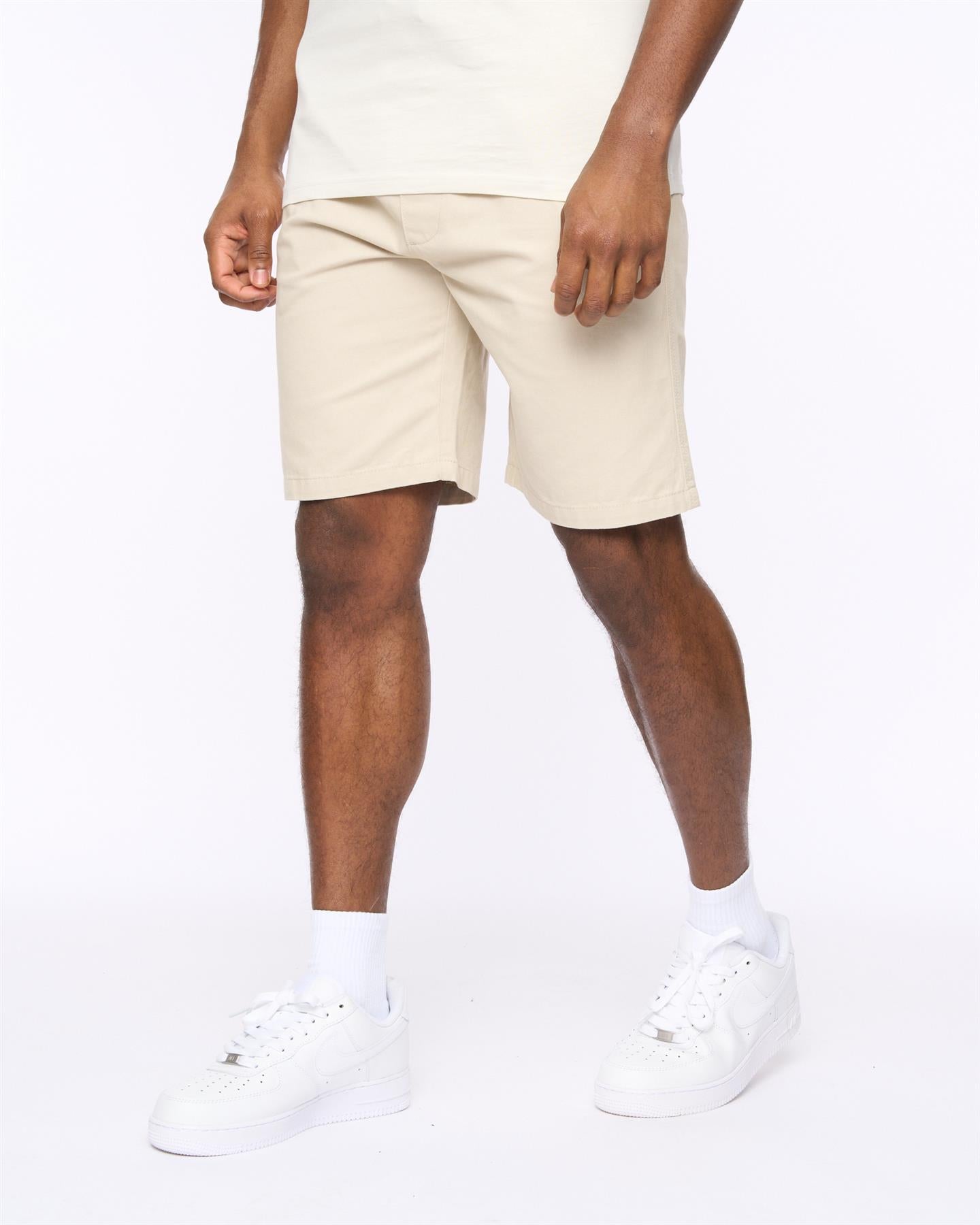Mens Blansmoore Elastic Waist Shorts Light Stone