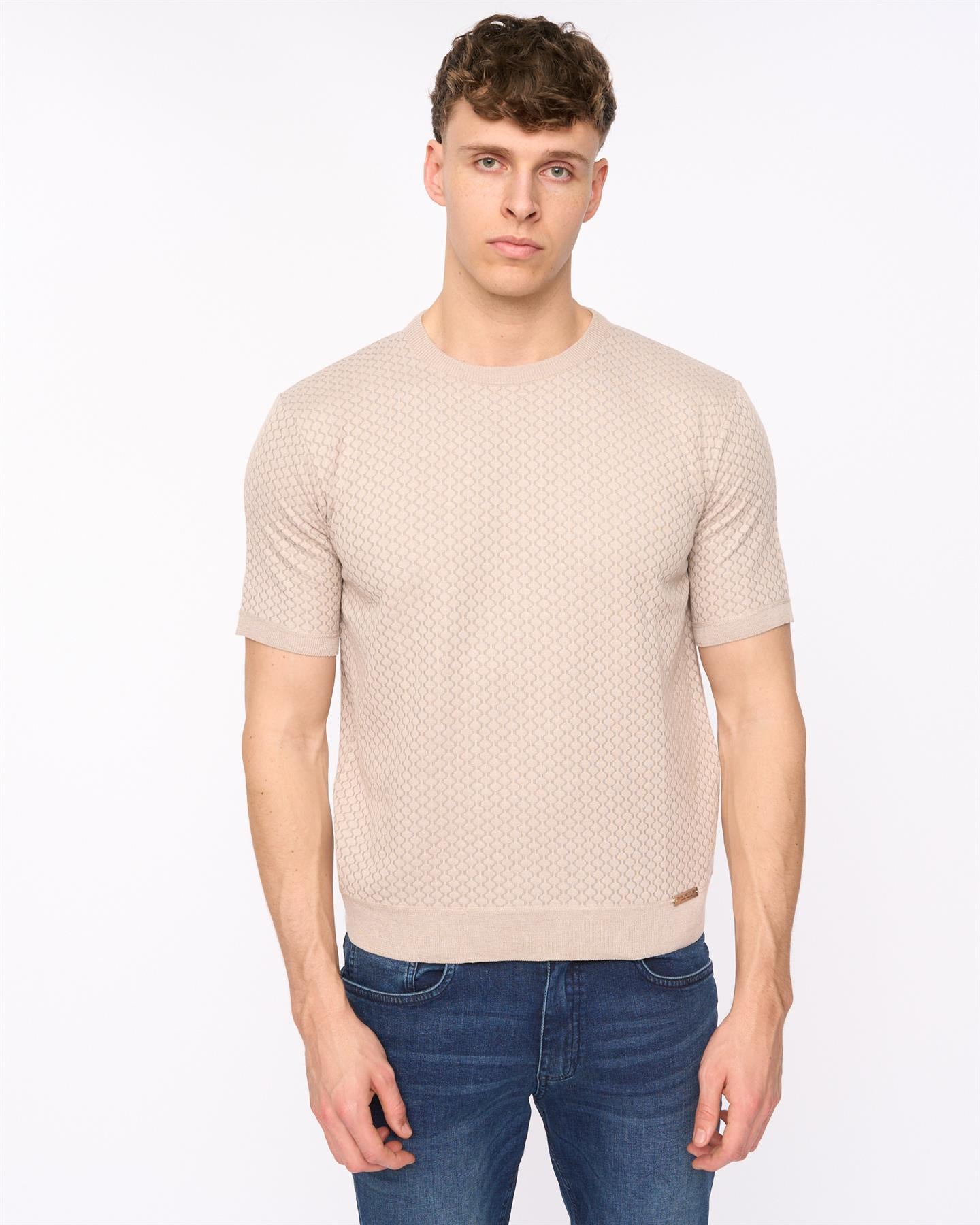 Mens Mataso Knit T-Shirt Stone