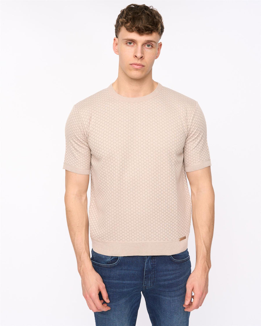 Mens Mataso Knit T-Shirt Stone