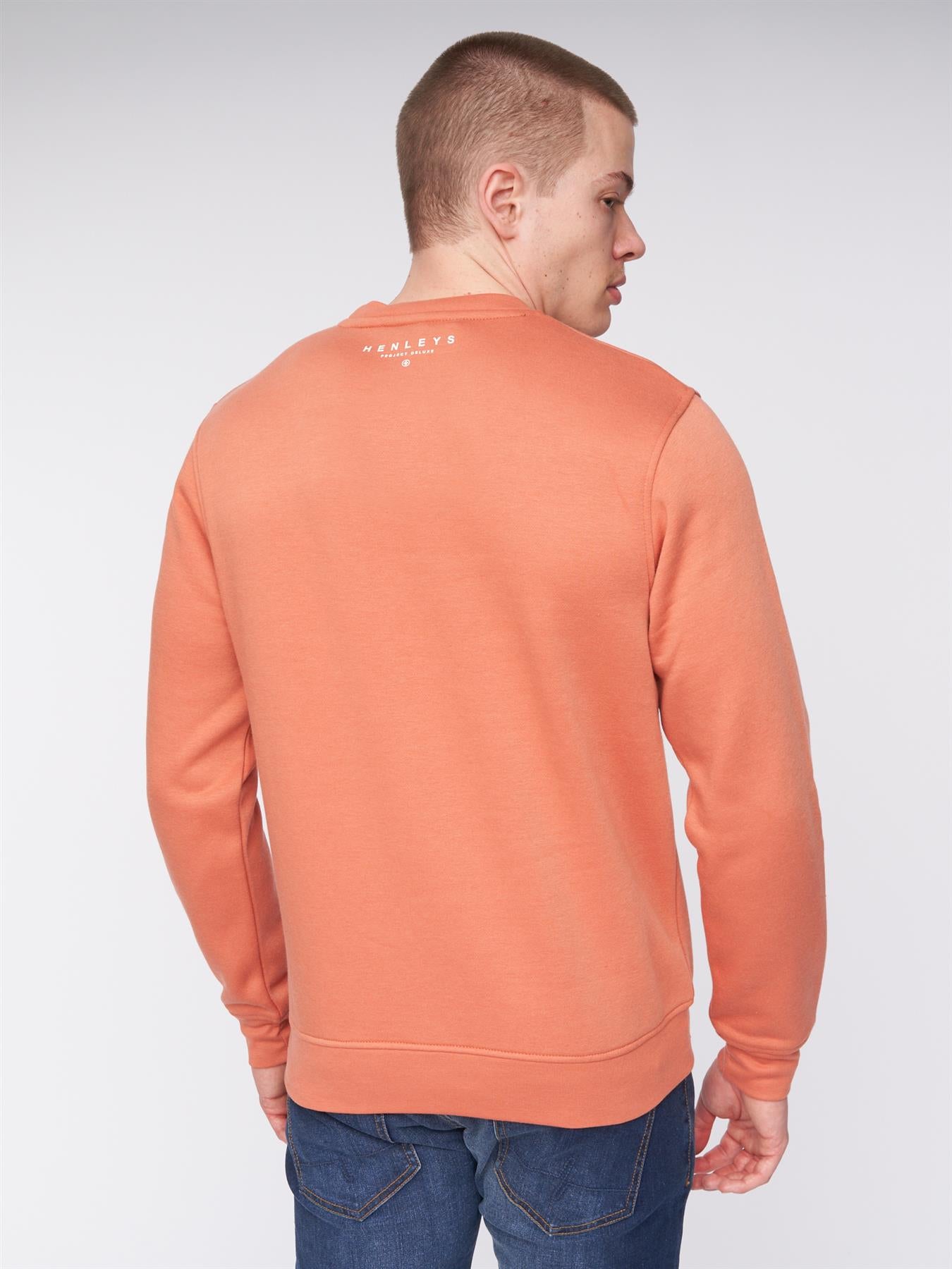 Mens Scripthen Crew Sweat Brick Red