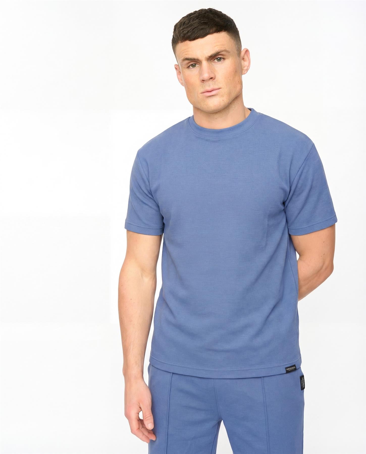 Mens Hartlay T-Shirt & Shorts Set Blue