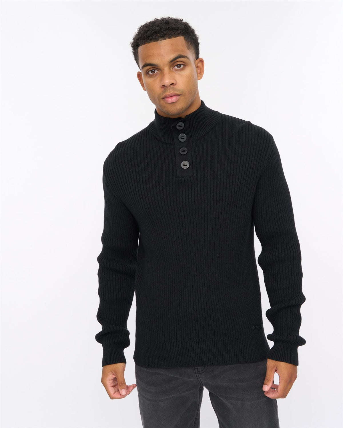 Mens Wellburys Chunky Knit Black