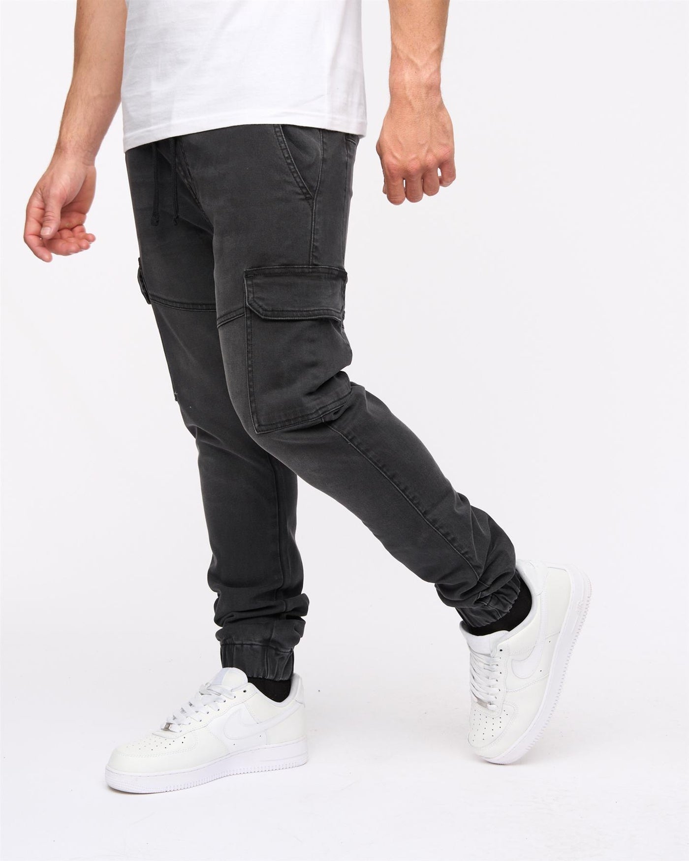 Malimore Cargo Cuff Jeans Black Wash
